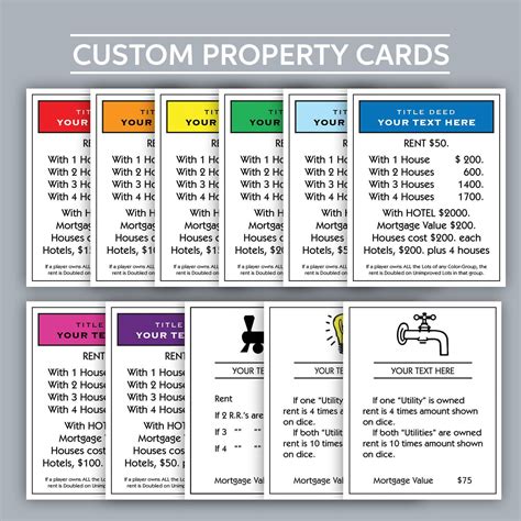 monopoly property cards
